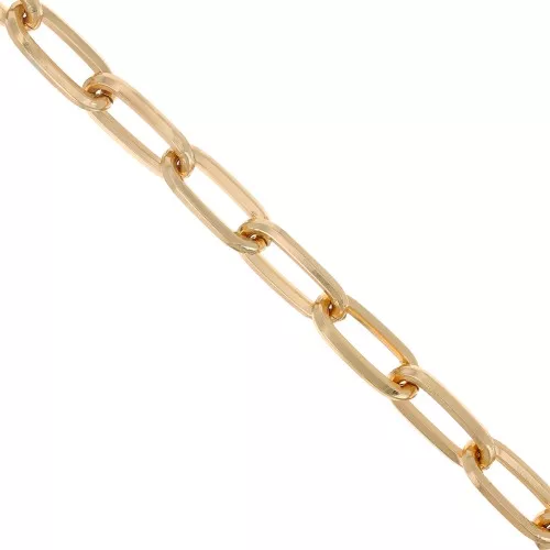 10mm Aluminium Rectangle flat filed open links chain - Gold Tone x50cm