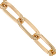 10mm Aluminium Rectangle flat filed open links chain - Gold Tone x50cm