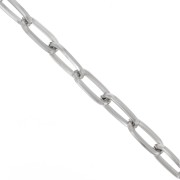 10mm Aluminium Rectangle flat filed open links chain - Rhodium Tone x50cm|raw }}