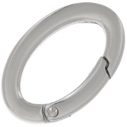 30mm Oval Lobster Clasp - Rhodium Tone x1