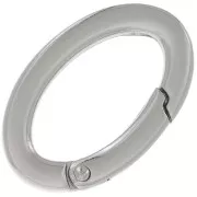30mm Oval Lobster Clasp - Rhodium Tone x1