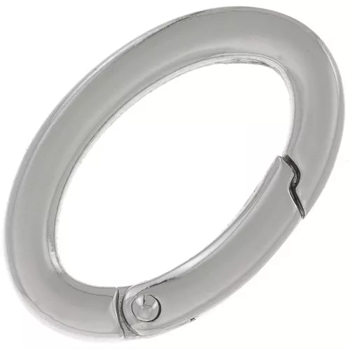 30mm Oval Lobster Clasp - Rhodium Tone x1