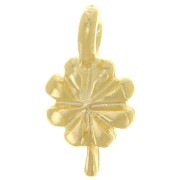 12.5x7mm Flower charm - Fine Gold Plated x1|raw }}