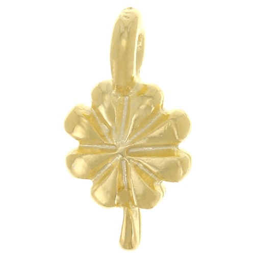 12.5x7mm Flower charm - Fine Gold Plated x1