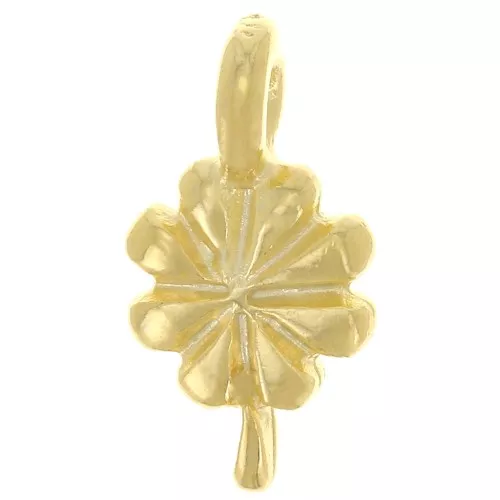 12.5x7mm Flower charm - Fine Gold Plated x1