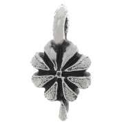 12.5x7mm Flower charm - Antique Silver x1|raw }}