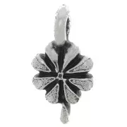 12.5x7mm Flower charm - Antique Silver x1