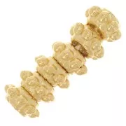 6mm Worked beads - Flower shape - Gold plated x6