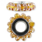 Pendant faceted rondelle 18 mm Topaz AB x1|raw }}