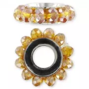 Pendant faceted rondelle 18 mm Topaz AB x1