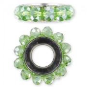 Pendant faceted rondelle 18 mm Peridot AB x1