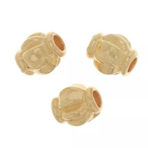 Beads worked 4x3.5 mm - Fine gold plated x10