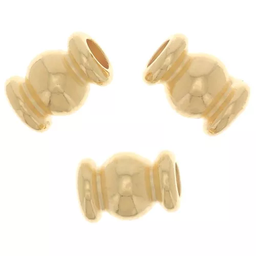 5x3mm Curved tube beads - Fine Gold plated x5