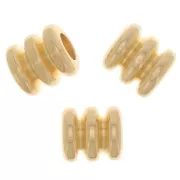 5x5mm Worked tube beads - Fine Gold Plated x5