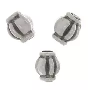 Worked beads 4x3.5 mm - Antique fine silver plated x10