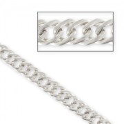Twisted chain oval links 7,5mm Antique Silver Plating x1m