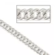Twisted chain oval links 7,5mm Antique Silver Plating x1m