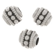 6x7mm Flattened round tube beads - Antique silver plating x5|raw }}