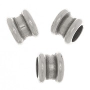 3x4mm Mini tube beads - Antique silver plating x6