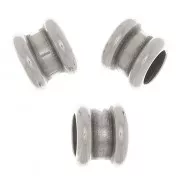 3x4mm Mini tube beads - Antique silver plating x6