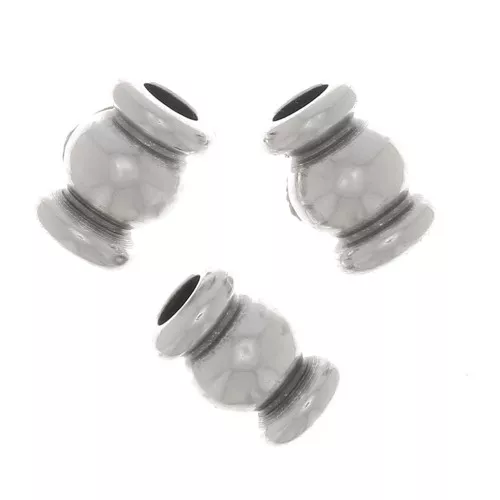 5x3mm Curved tube beads - Antique silver plating x5