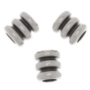 5x5mm Worked tube beads - Antique fine silver plating x5|raw }}
