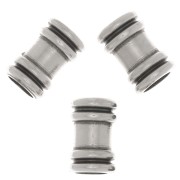 9x6mm Worked tube beads - Antique fine silver plating x5