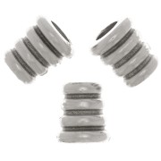 5.5x5mm Worked cone beads - Antique silver plating x5