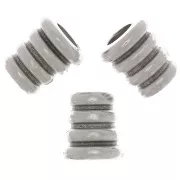 5.5x5mm Worked cone beads - Antique silver plating x5