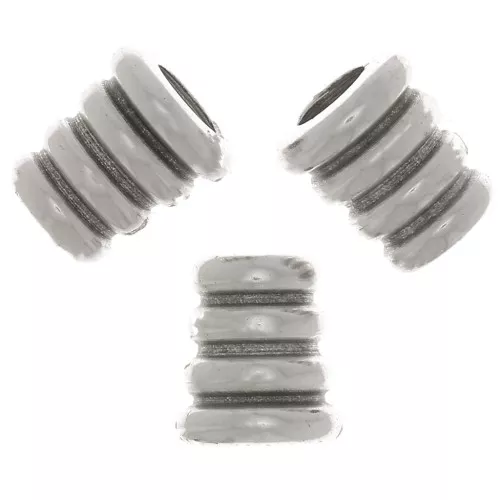 5.5x5mm Worked cone beads - Antique silver plating x5