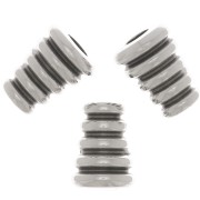 8x6mm Worked cone beads - Antique silver plating x5|raw }}