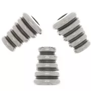 8x6mm Worked cone beads - Antique silver plating x5