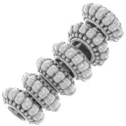 7mm Round beads worked - Antique silver plating x6