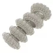 7mm Round beads worked - Antique silver plating x6