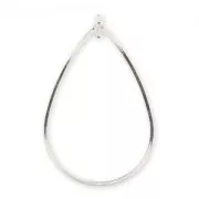 Pendant drop with ring 42 mm silver tone x1
