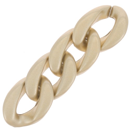 23x16mm Oval Twisted Plastic Link - Matt Gold x1