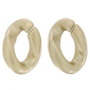 23x16mm Oval Twisted Plastic Link - Matt Gold x1