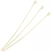 70x0.7mm 304L Stainless steel eye pins - Gold Tone x6