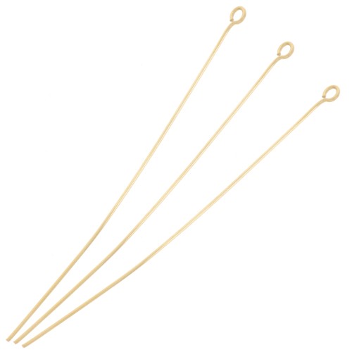 70x0.7mm 304L Stainless steel eye pins - Gold Tone x6
