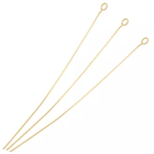 70x0.7mm 304L Stainless steel eye pins - Gold Tone x6