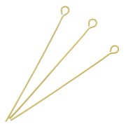50x0.7mm 304 Stainless steel eye pins - Gold Tone x6|raw }}