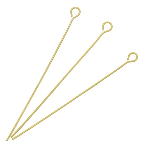 50x0.7mm 304 Stainless steel eye pins - Gold Tone x6