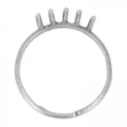 Ring with 10 loops Old silver tone