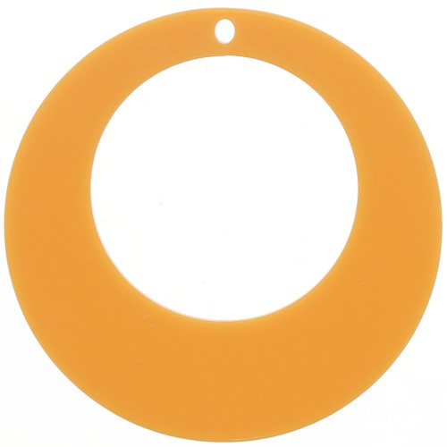 50mm Acrylic Hollow Circle Pendant - Mustard x1