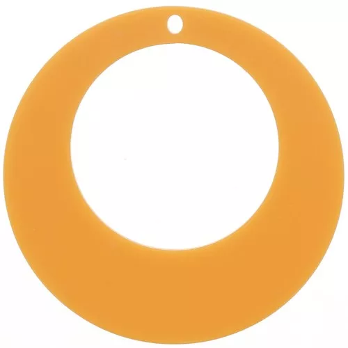 50mm Acrylic Hollow Circle Pendant - Mustard x1