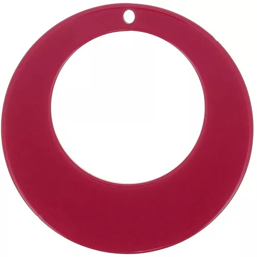 50mm Acrylic Hollow Circle Pendant - Red x1
