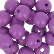 Wooden round beads 10mm Amethyst x10