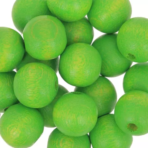 Wooden round beads 10mm light green x10