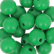 Wooden round beads 10mm green x10