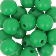 Wooden round beads 10mm green x10